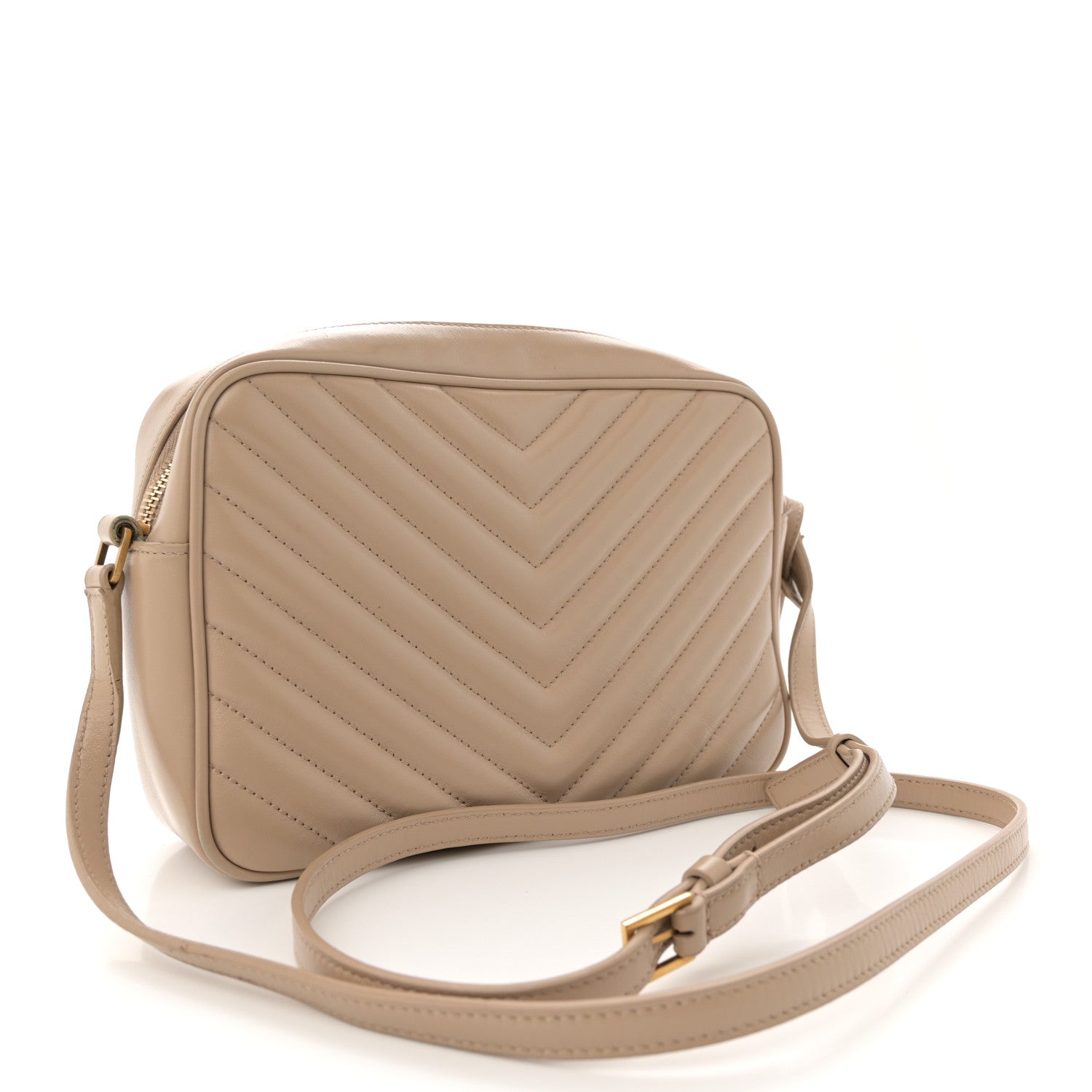 Calfskin Matelasse Monogram Lou Camera Bag Dark Beige