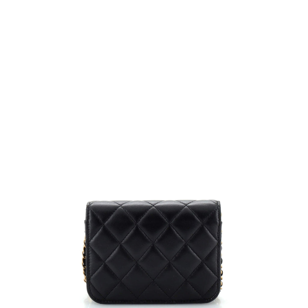Pearl Crush Flap Clutch with Chain Quilted Lambskin Mini