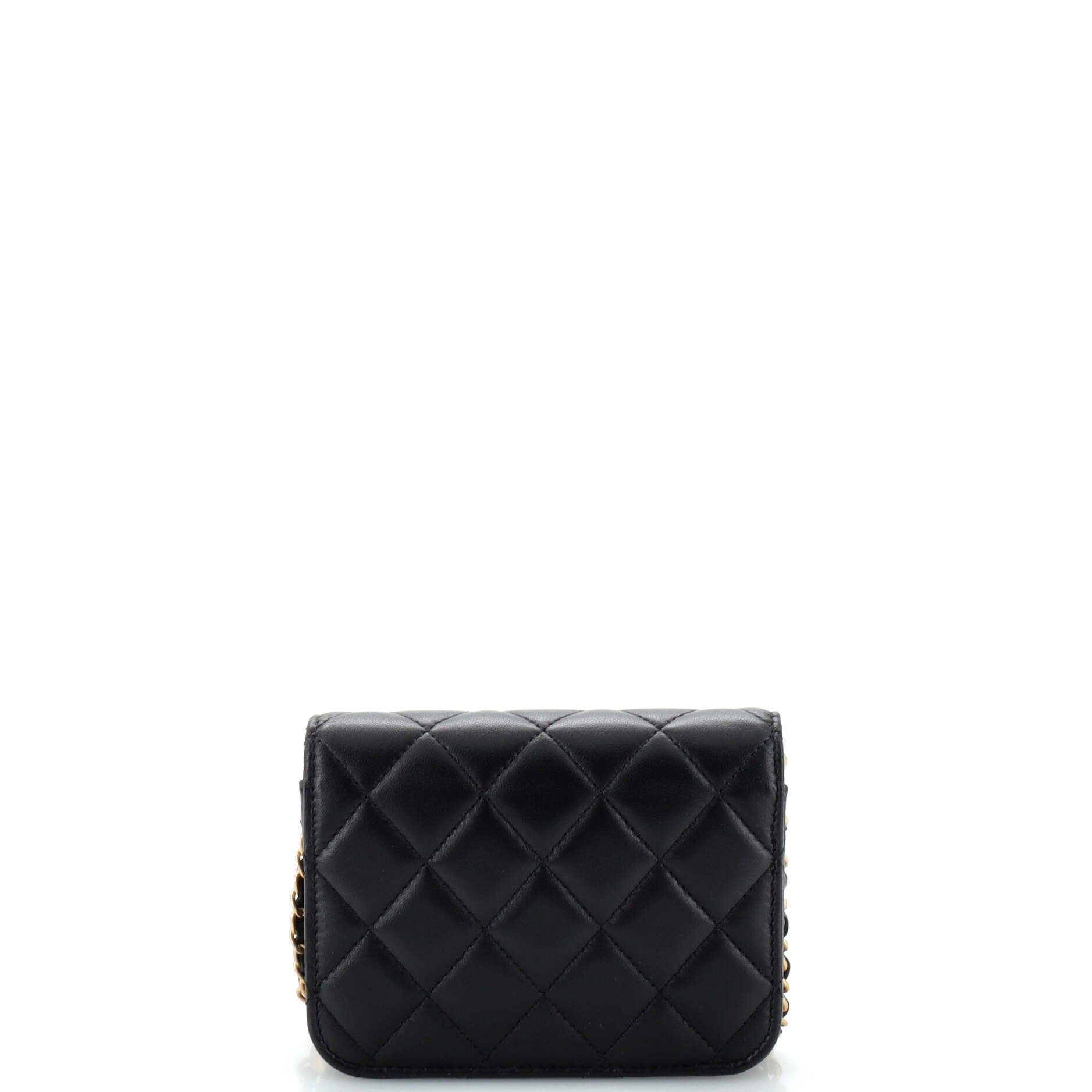 Pearl Crush Flap Clutch with Chain Quilted Lambskin Mini