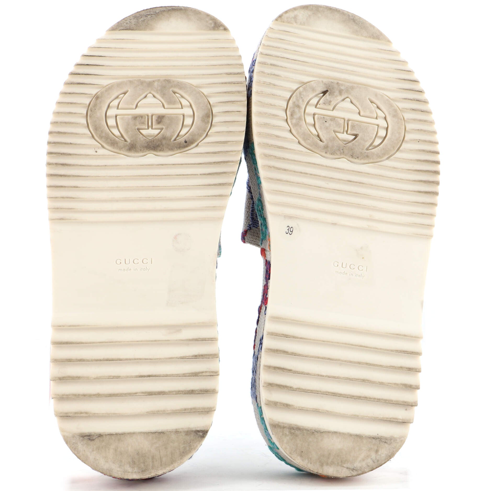 Women's Angelina Platform Slide Sandals Multicolor GG Linen