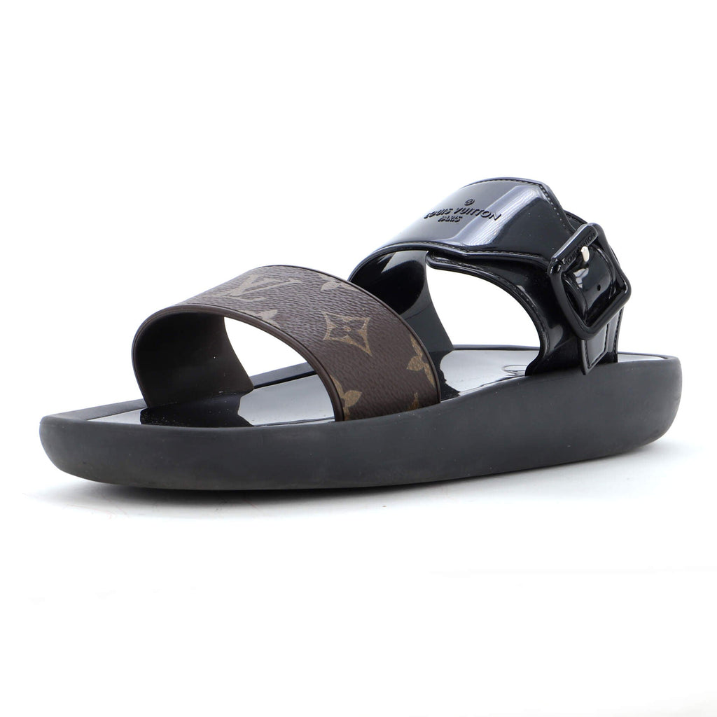 Women's Sunbath Flat Mule Sandals Monogram Canvas and Rubber