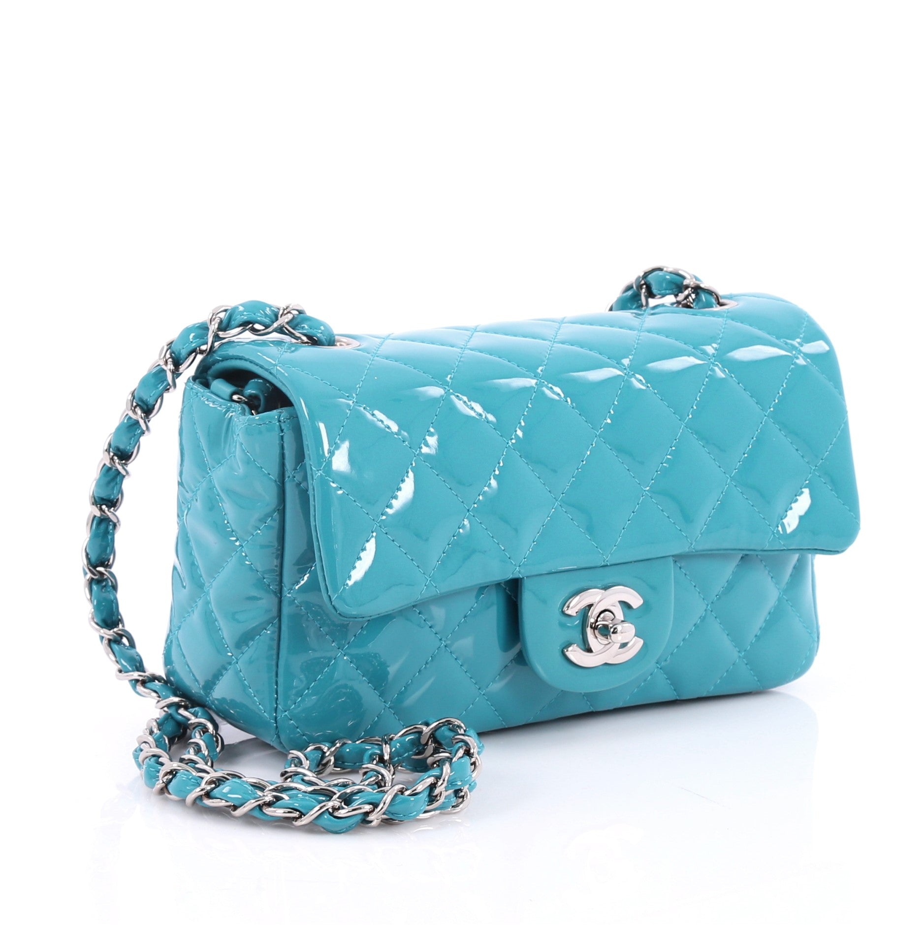 Classic Single Flap Bag Quilted Patent Mini