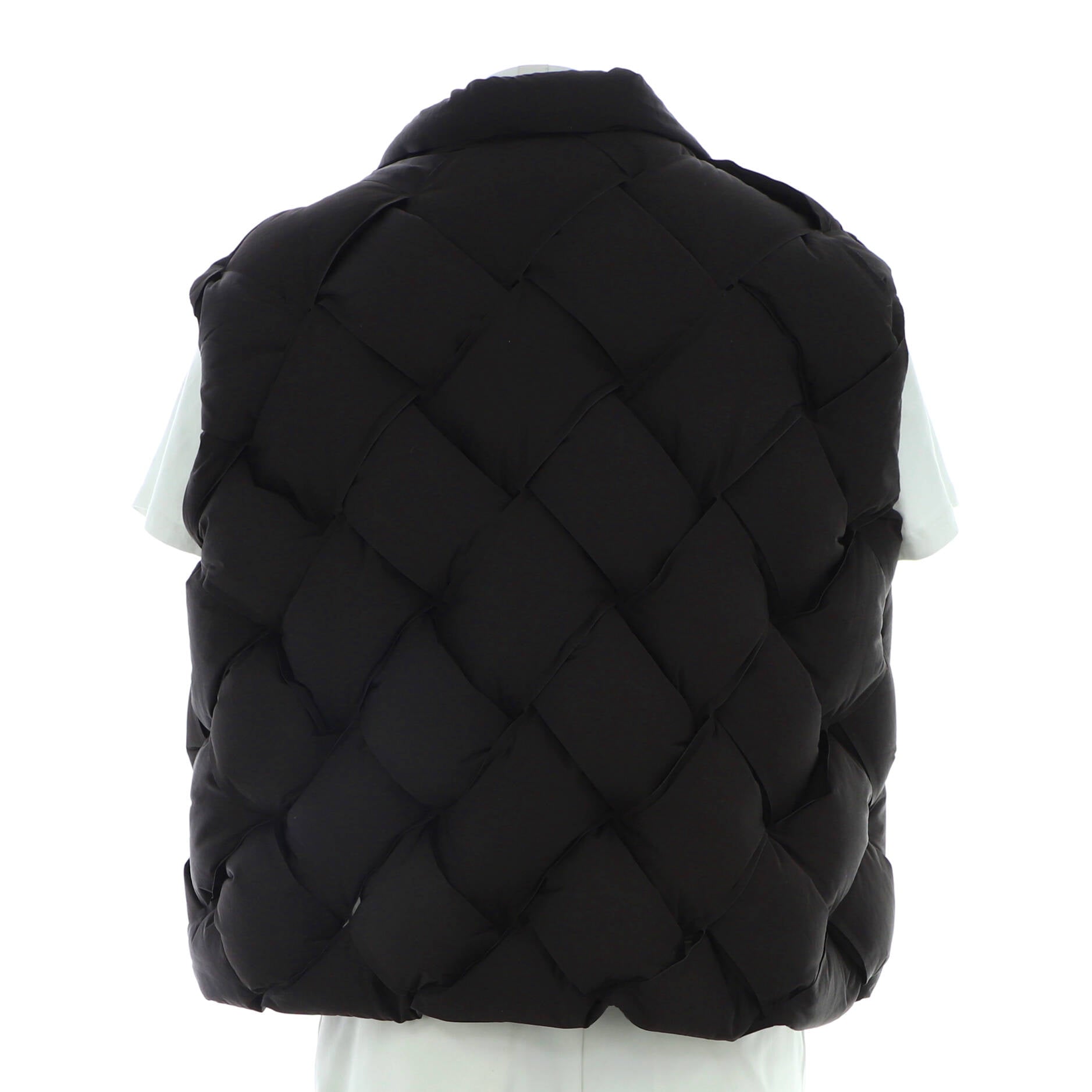 Men's Button Up Puffer Vest Intrecciato Padded Polyamide