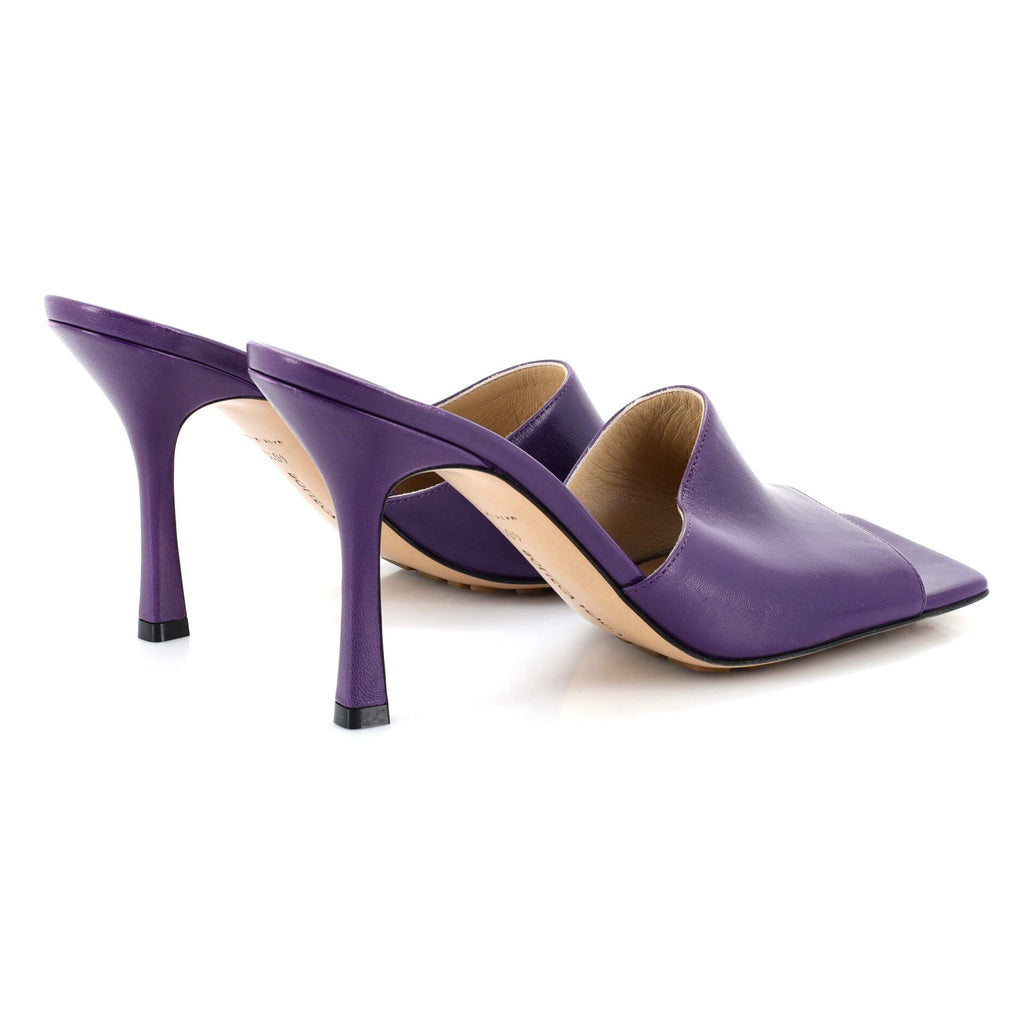 Women's Stretch Mule Heeled Sandals Leather