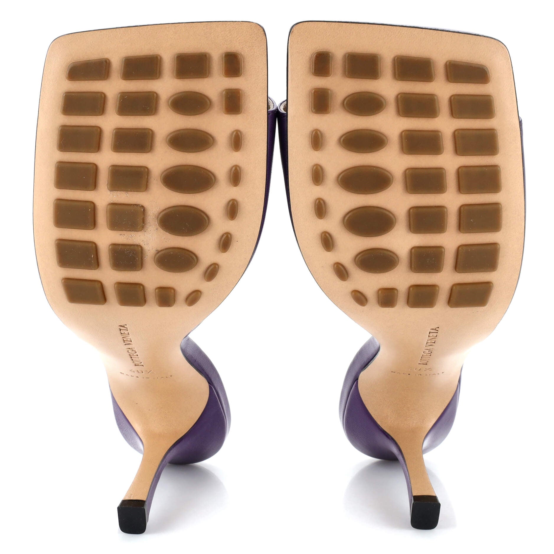 Women's Stretch Mule Heeled Sandals Leather