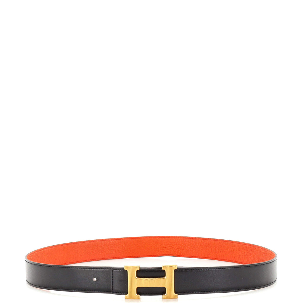 Constance Martelee H Reversible Belt Leather with Hammered Hardware Medium 95