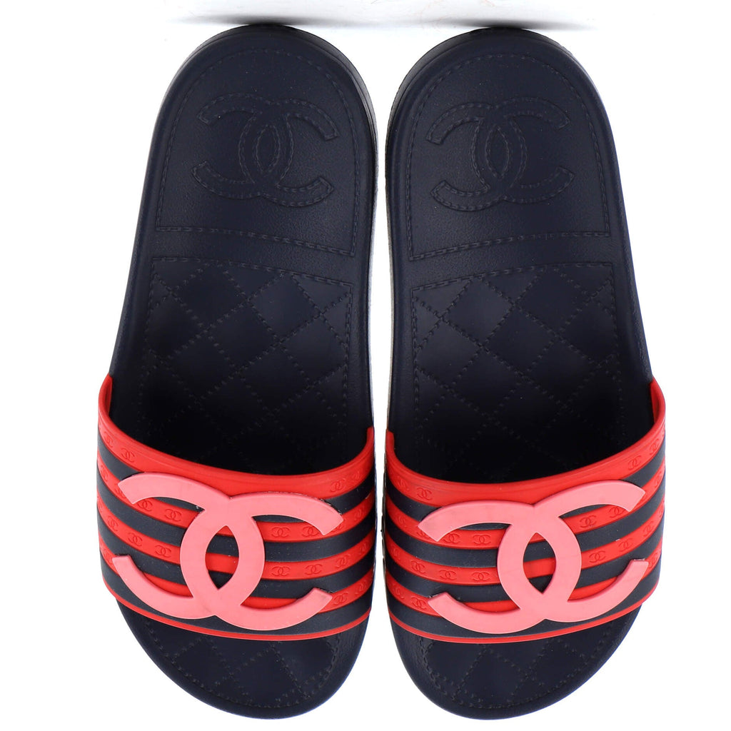 Women's CC Flat Slide Sandals Rubber