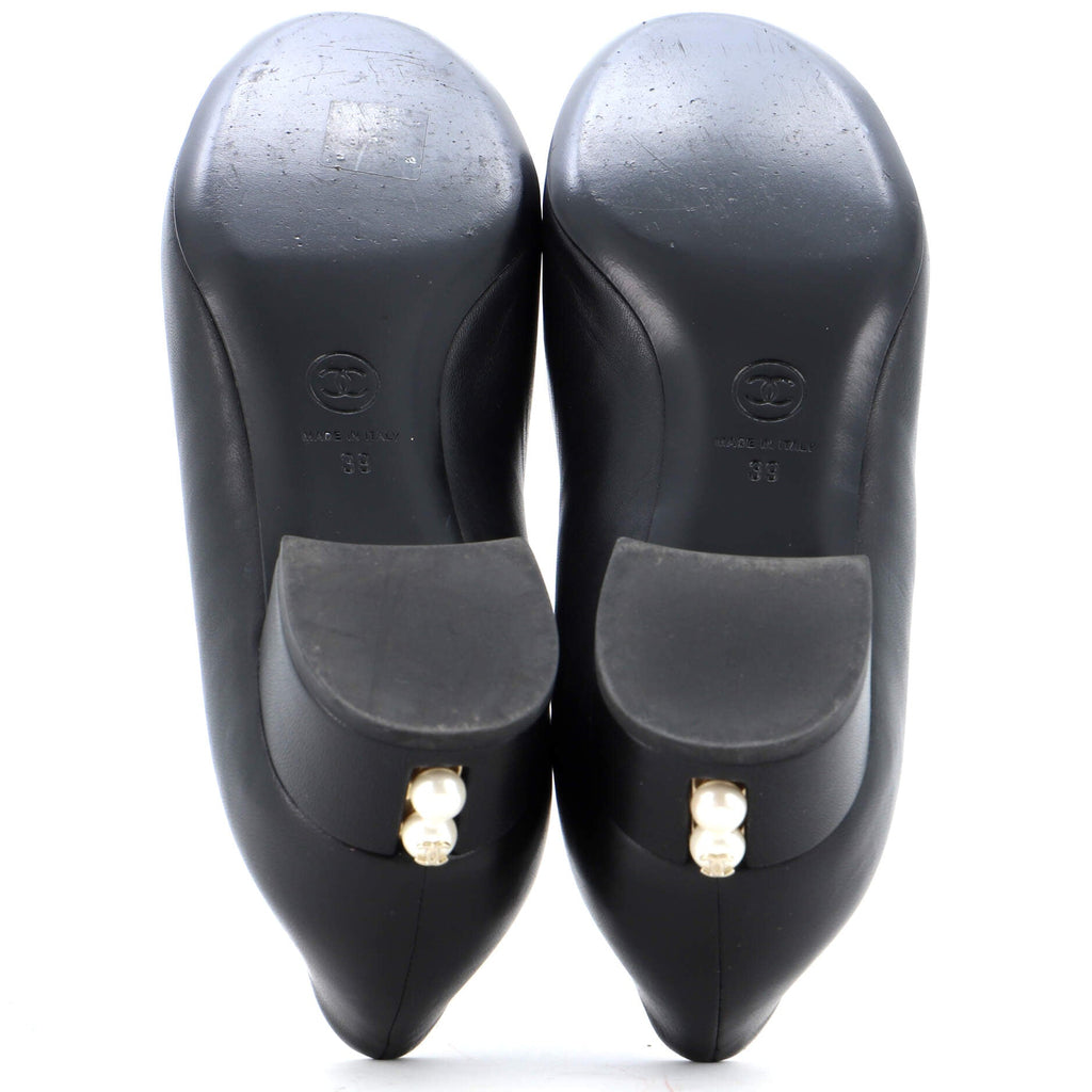 Women's Pearl Heel Pumps Leather