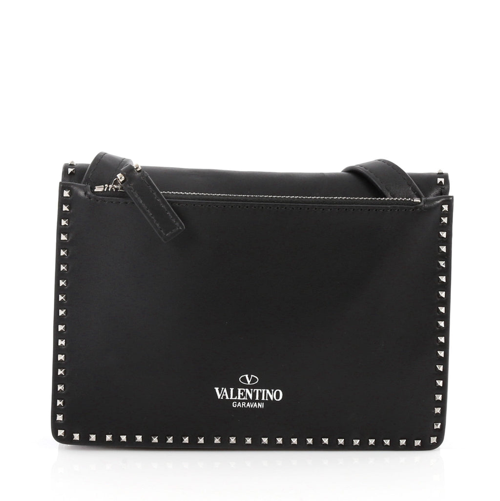 Turnlock Flap Shoulder Bag Leather with Micro Rockstuds Mini