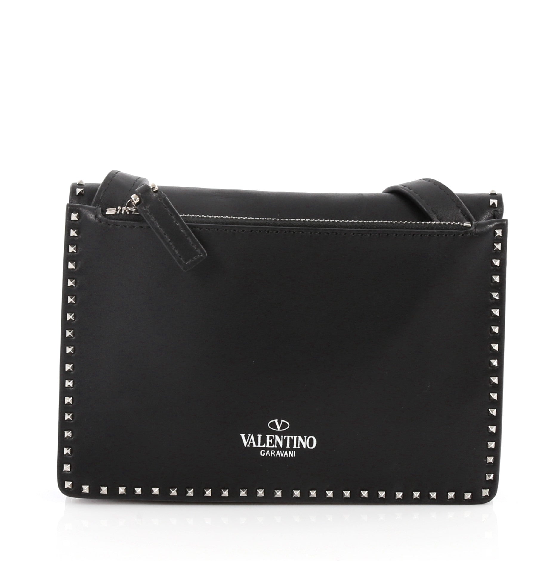 Turnlock Flap Shoulder Bag Leather with Micro Rockstuds Mini