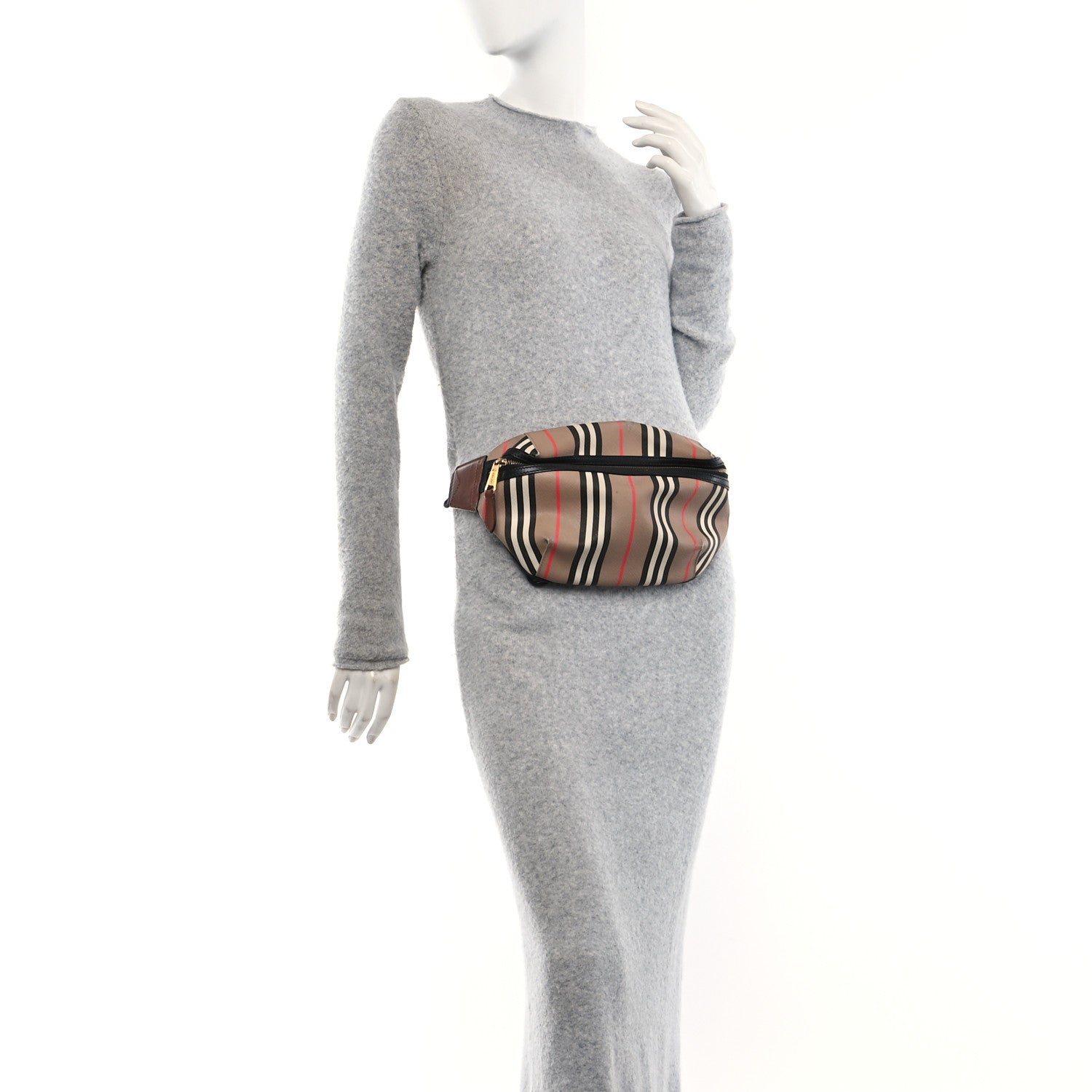 E-Canvas Icon Stripe Sonny Bum Bag Archive Beige