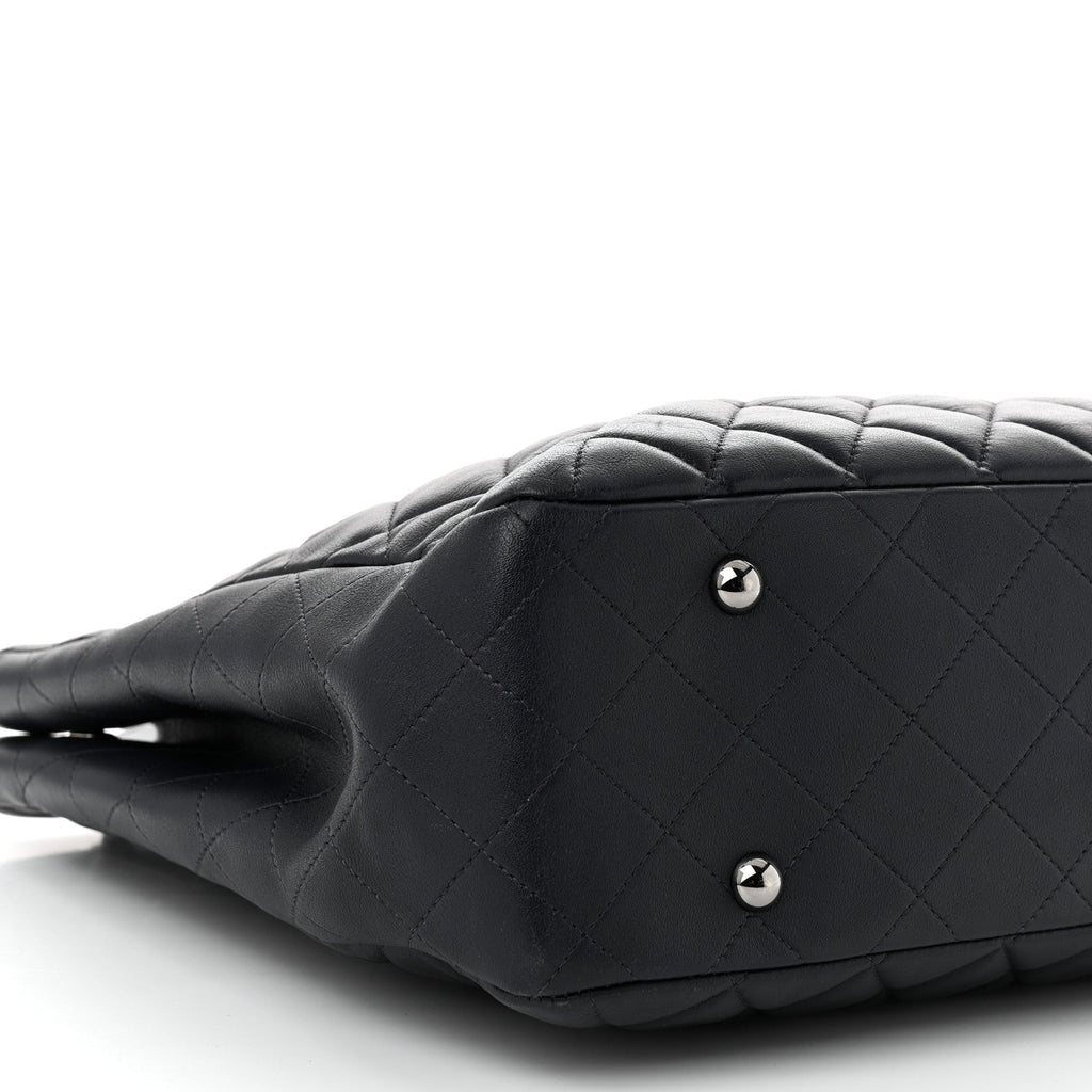 Calfskin Quilted Timeless Tote Dark Navy