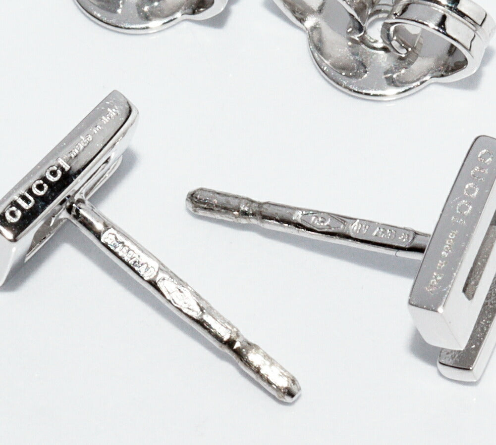 Gucci G Logo K18WG Earrings