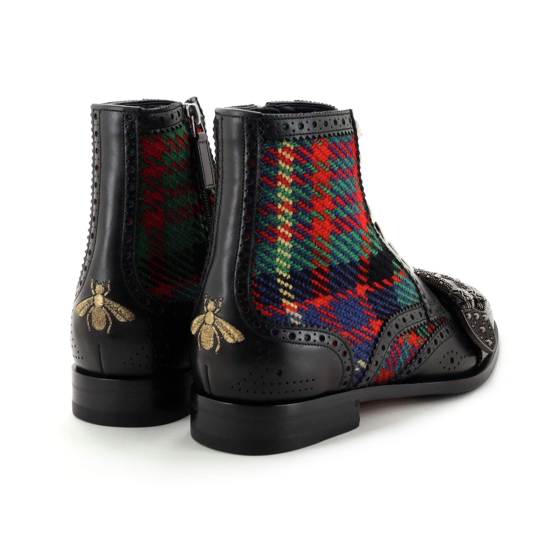 Men's Queercore Lace Up Boots Tartan and Leather