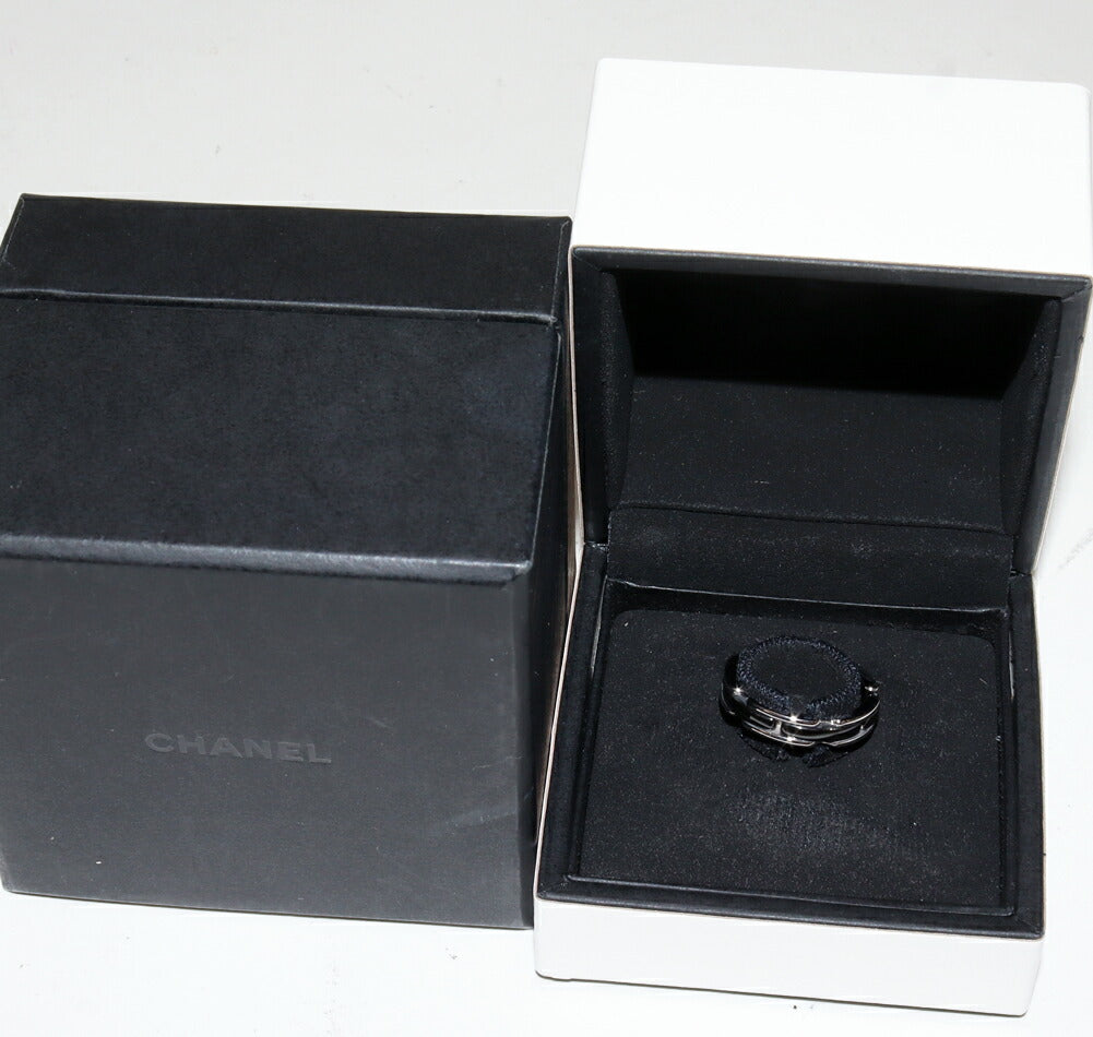 Chanel J12 Ultra Collection K18WG Black Ceramic Ring Size 51