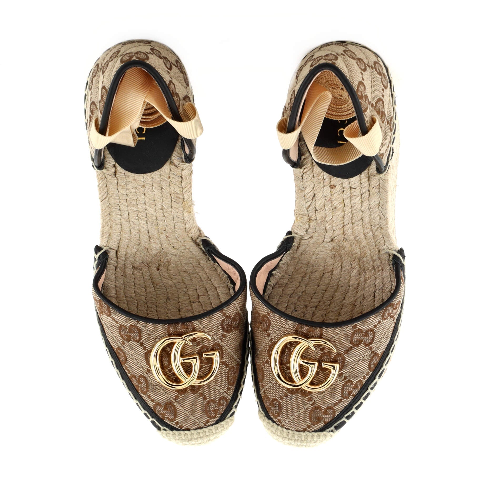 Women's GG Marmont Wedge Espadrilles Diagonal Quilted GG Canvas