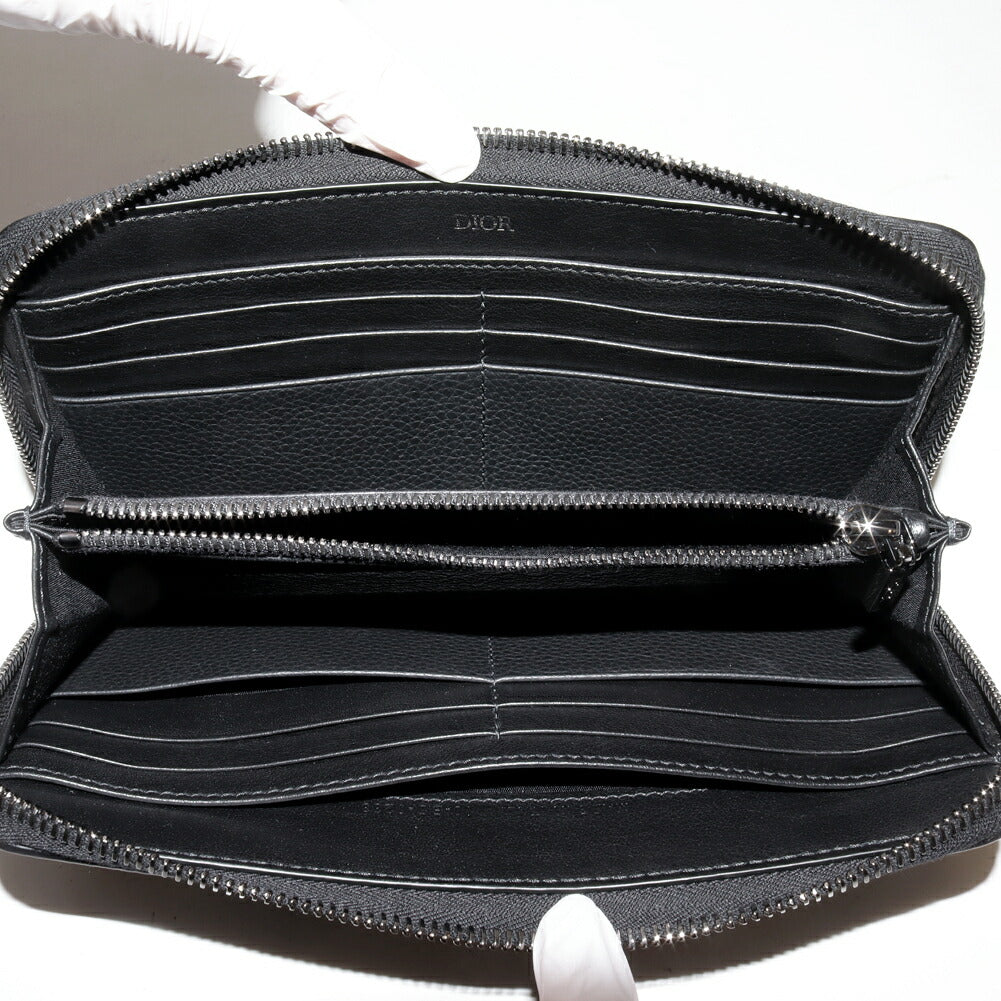 Dior Icon Grained Calfskin Long Zip Wallet