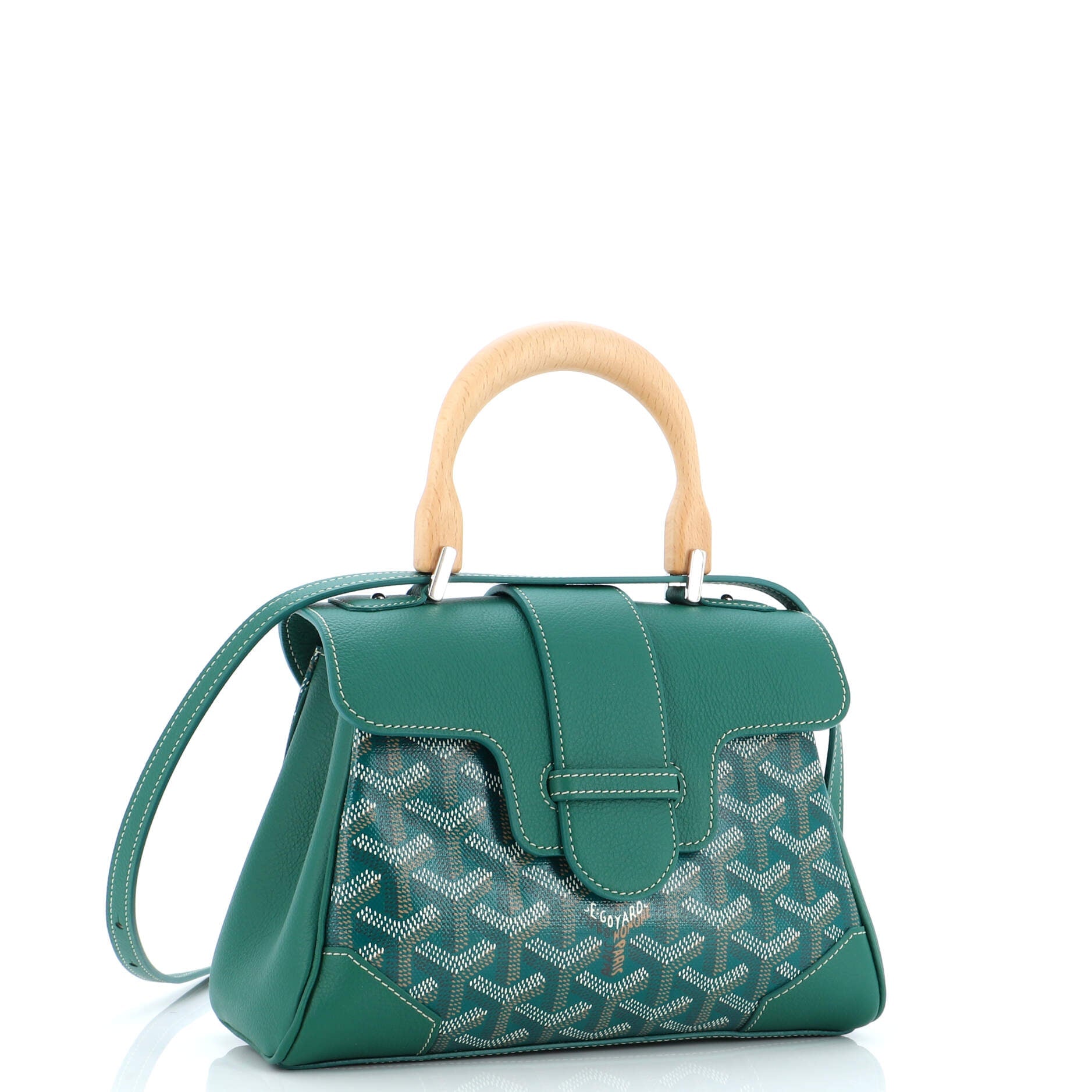 Saigon Top Handle Bag Coated Canvas with Leather Mini