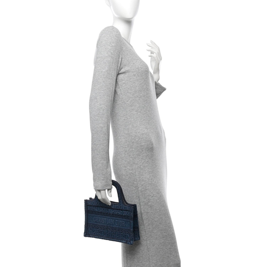 Oblique Denim Mini Book Tote Blue