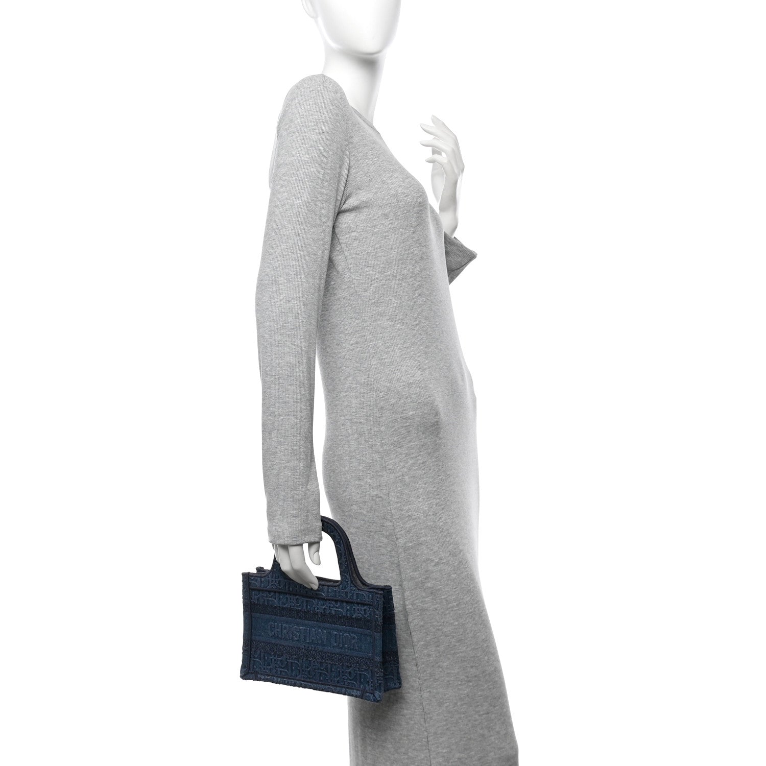 Oblique Denim Mini Book Tote Blue