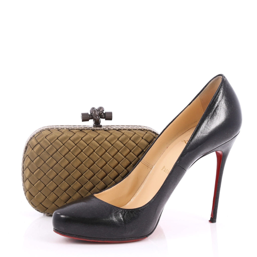Box Knot Clutch Intrecciato Satin Small