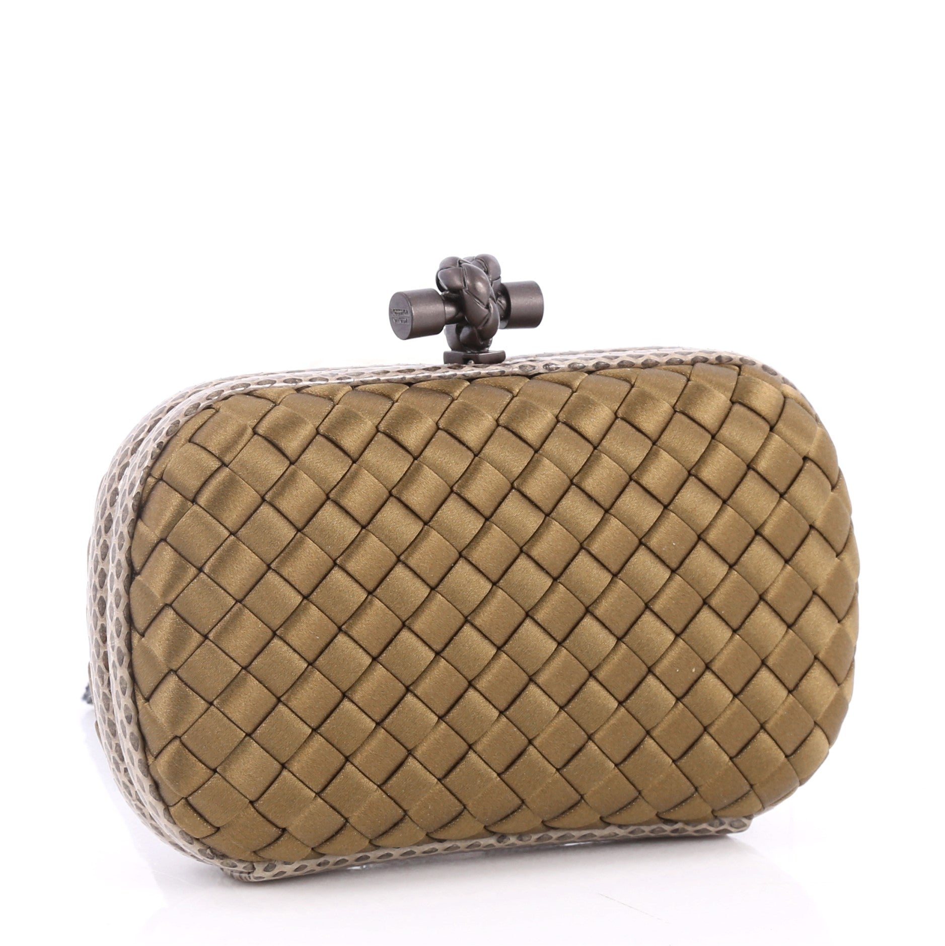 Box Knot Clutch Intrecciato Satin Small