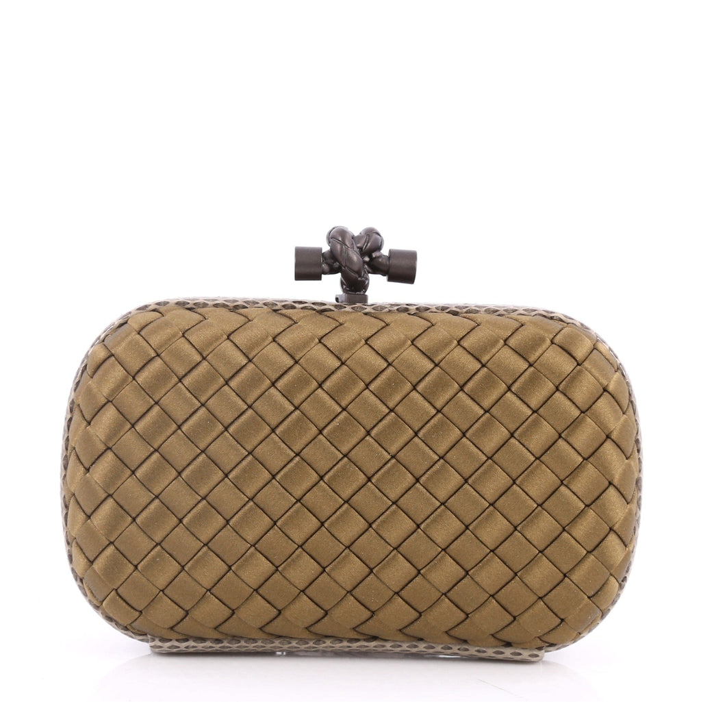 Box Knot Clutch Intrecciato Satin Small