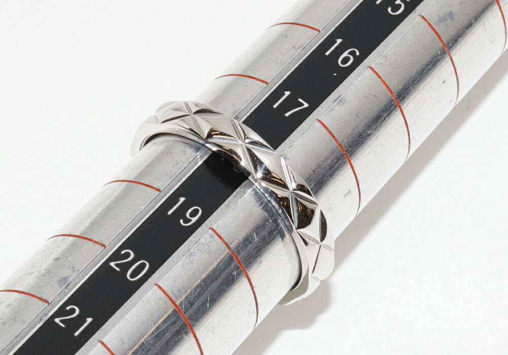 Chanel Matelasse Pt950 Ring Size 18