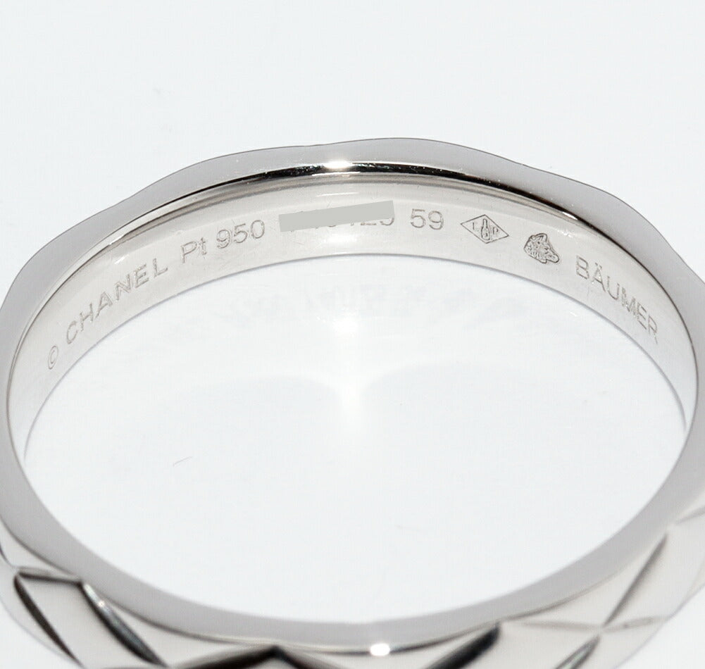 Chanel Matelasse Pt950 Ring Size 18