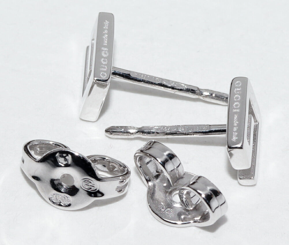 Gucci G Logo K18WG Stud Earrings