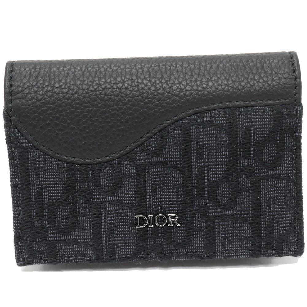 Dior Saddle Oblique Canvas Calf Business  Holder