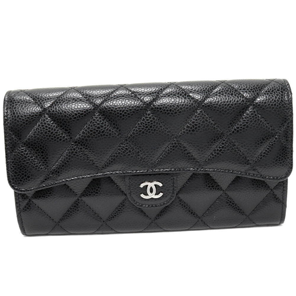 Chanel Classic Flap Wallet Caviar Skin Long Wallet