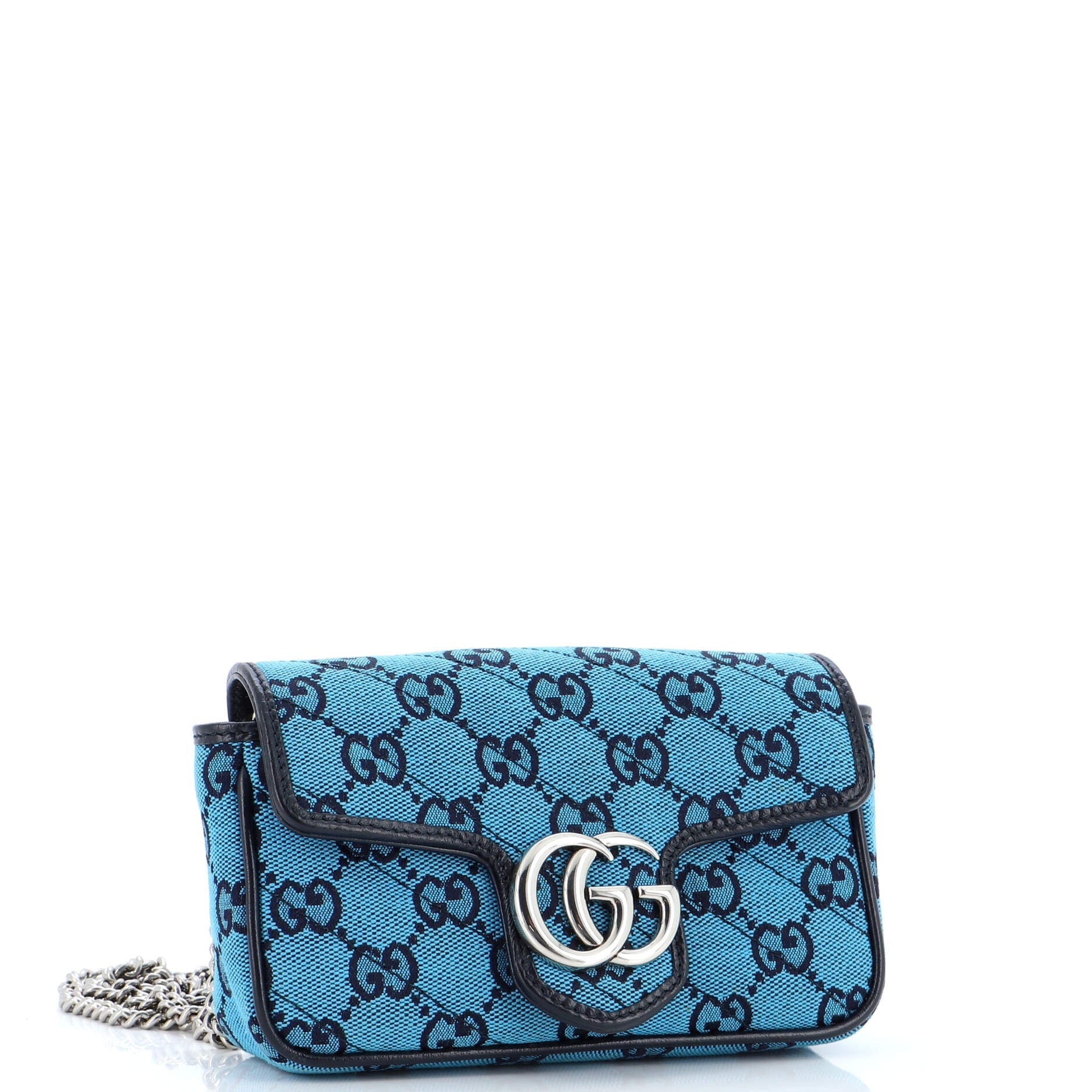GG Marmont Flap Bag Diagonal Quilted GG Canvas Super Mini