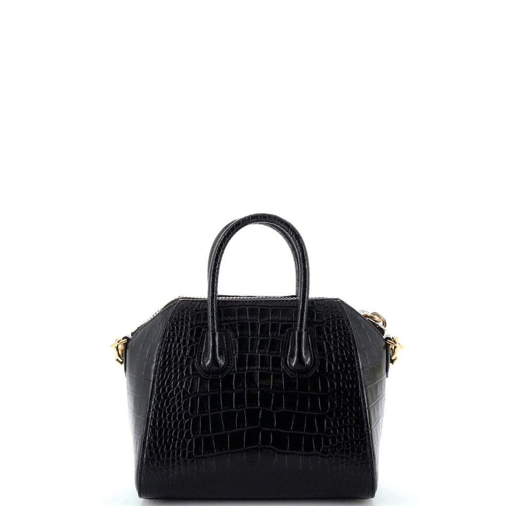 Antigona Bag Crocodile Embossed Leather Mini