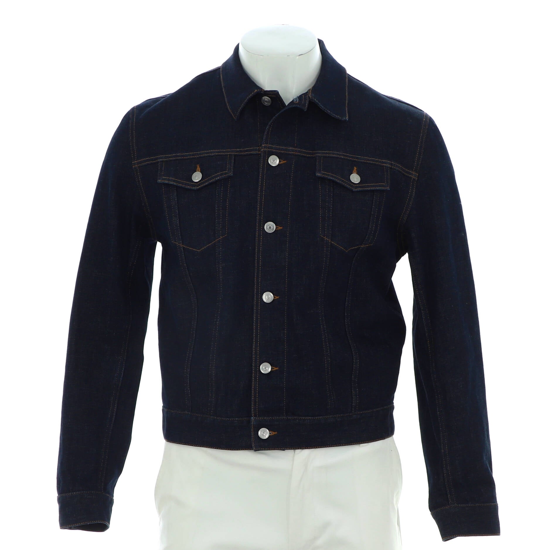 Men's Logo Lined Button Up Jacket Denim
