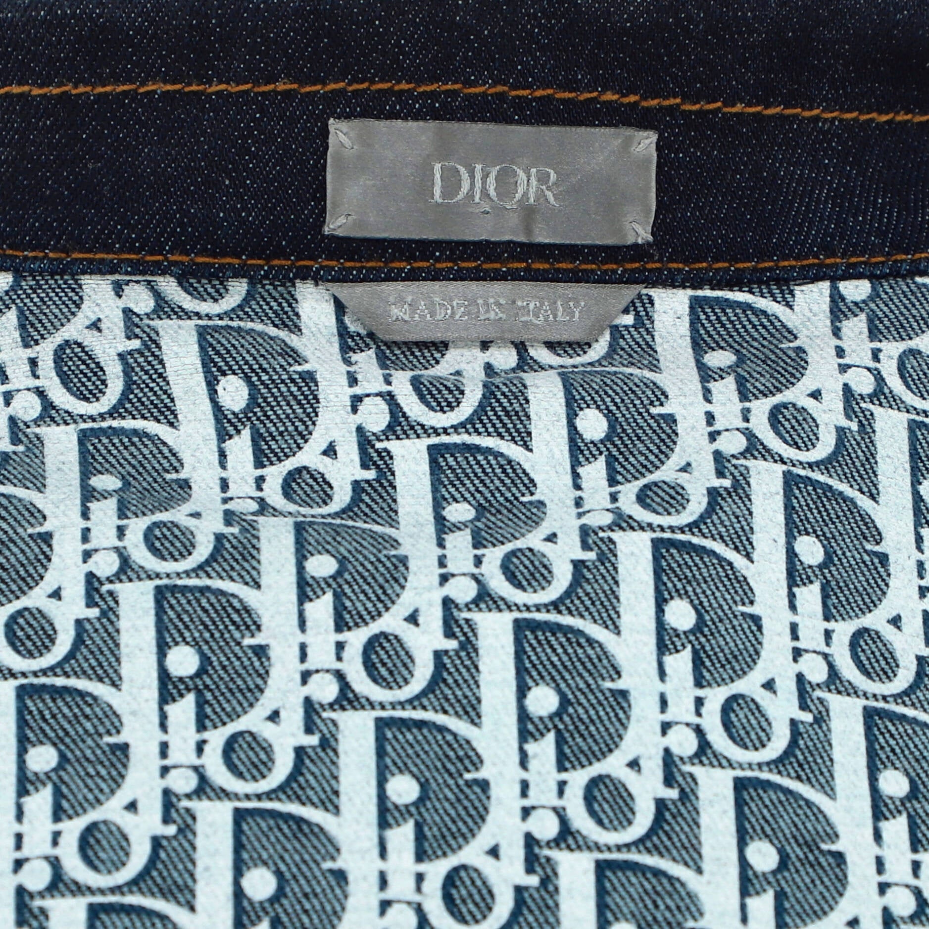 Men's Logo Lined Button Up Jacket Denim