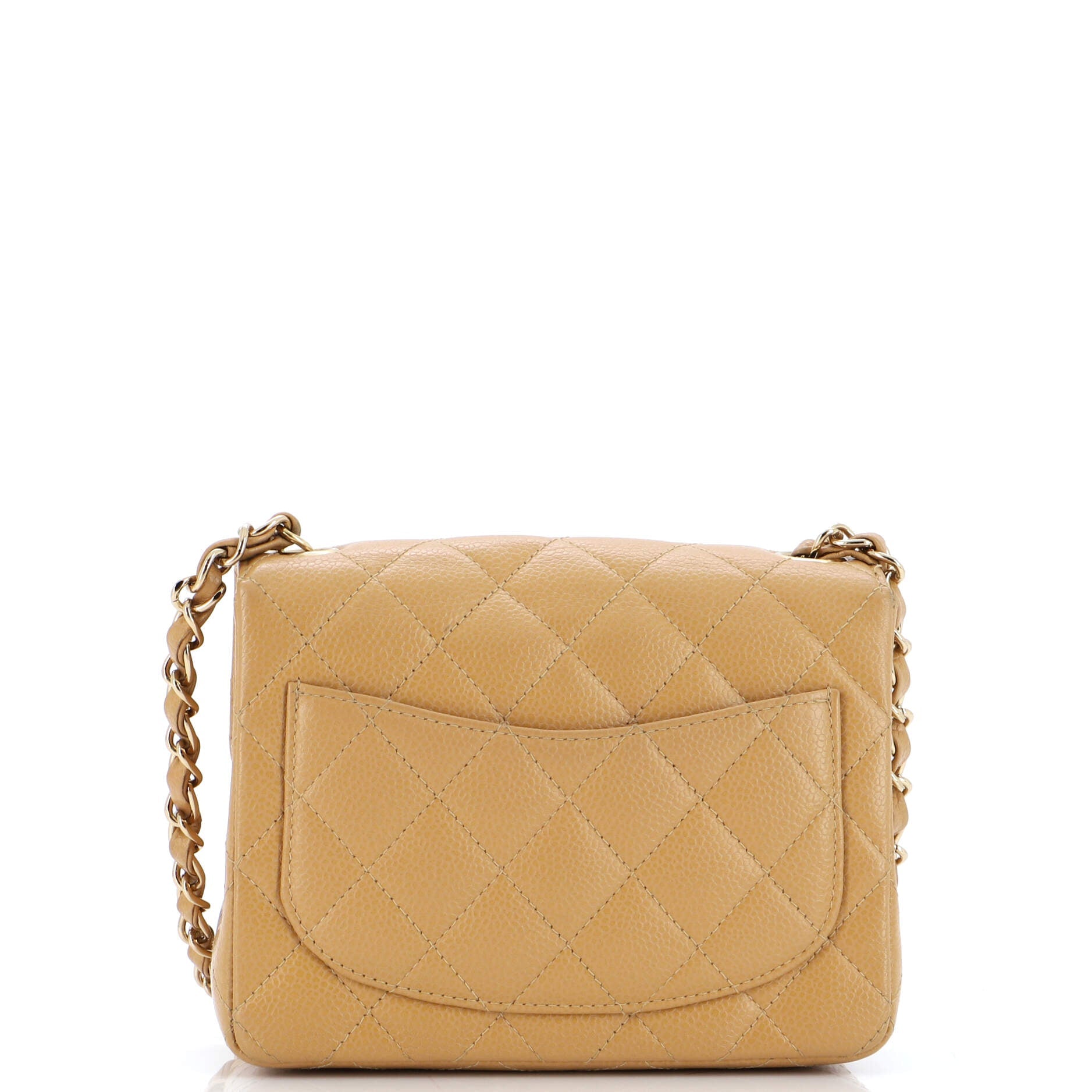 Vintage Square Classic Single Flap Bag Quilted Caviar Mini
