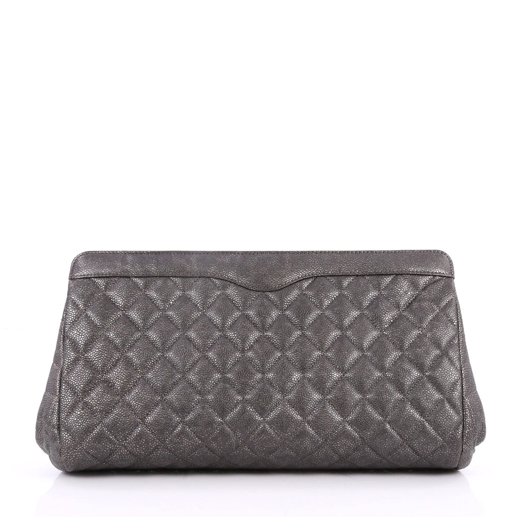 CC Frame Clutch Quilted Caviar Large