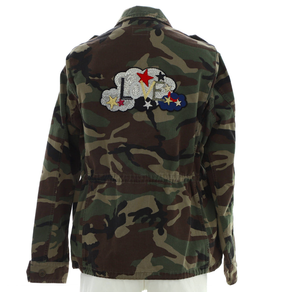 Women's Military Love Jacket Embroidered Printed Cotton