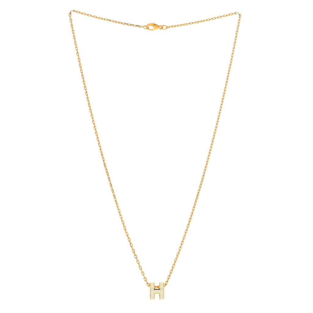 Pop H Pendant Chain Necklace Metal and Enamel Mini