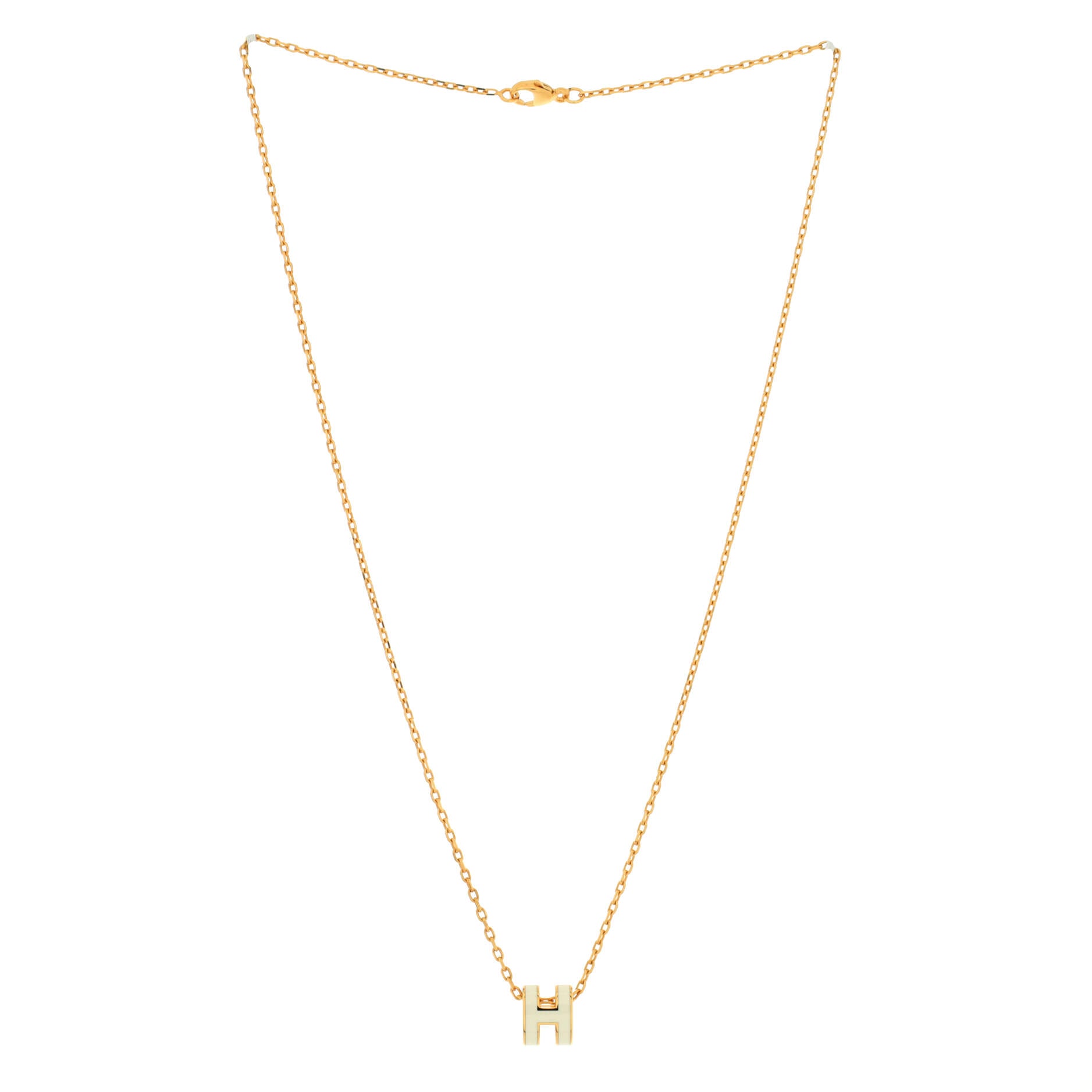 Pop H Pendant Chain Necklace Metal and Enamel Mini