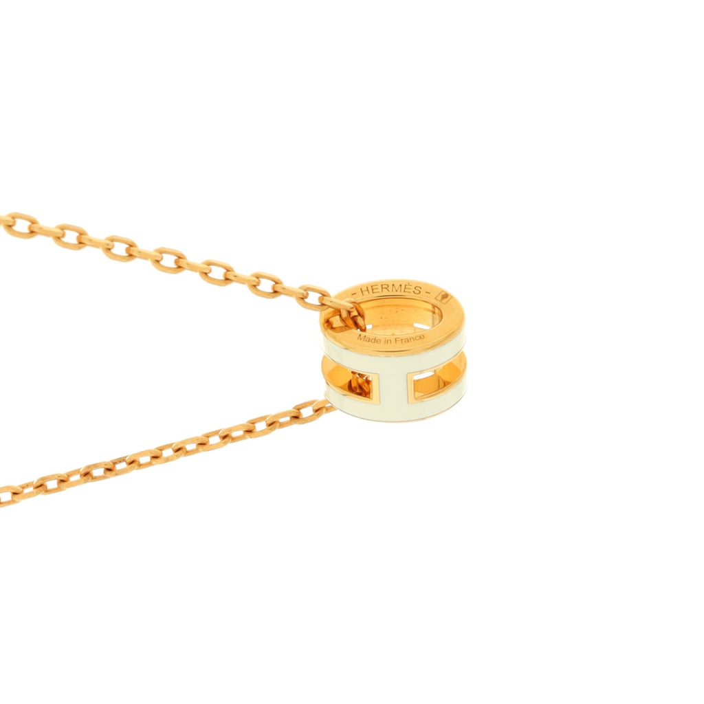 Pop H Pendant Chain Necklace Metal and Enamel Mini