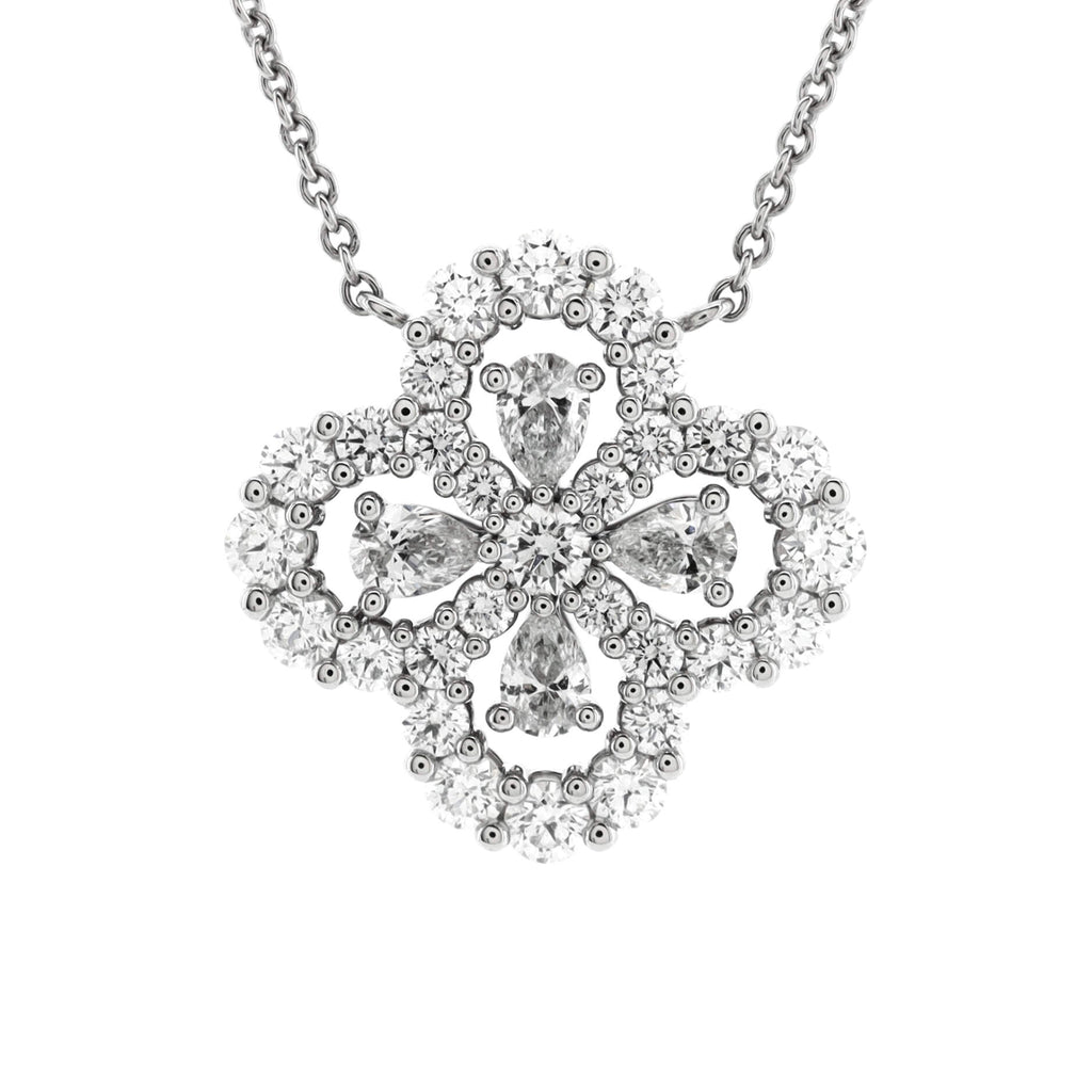 Loop Full Motif Pendant Necklace Platinum with Diamonds