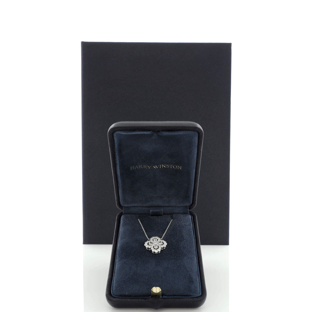 Loop Full Motif Pendant Necklace Platinum with Diamonds