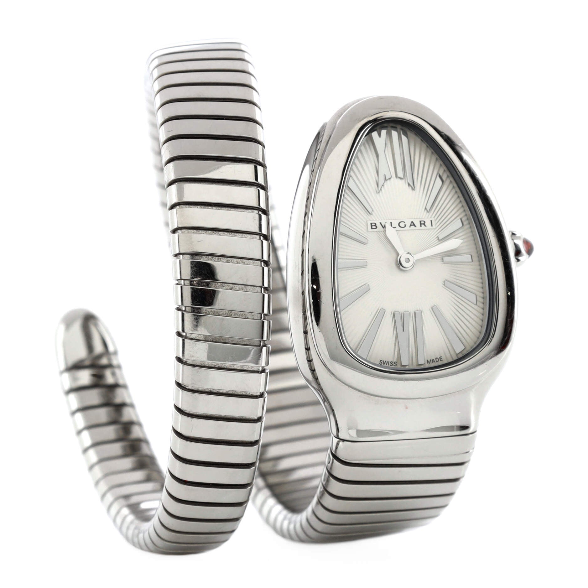 Serpenti Tubogas Single Spiral Quartz Watch Stainless Steel 23