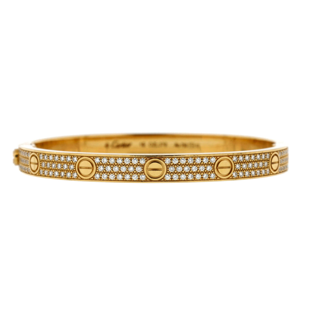 Love Bracelet 18K Yellow Gold with Pave Diamonds