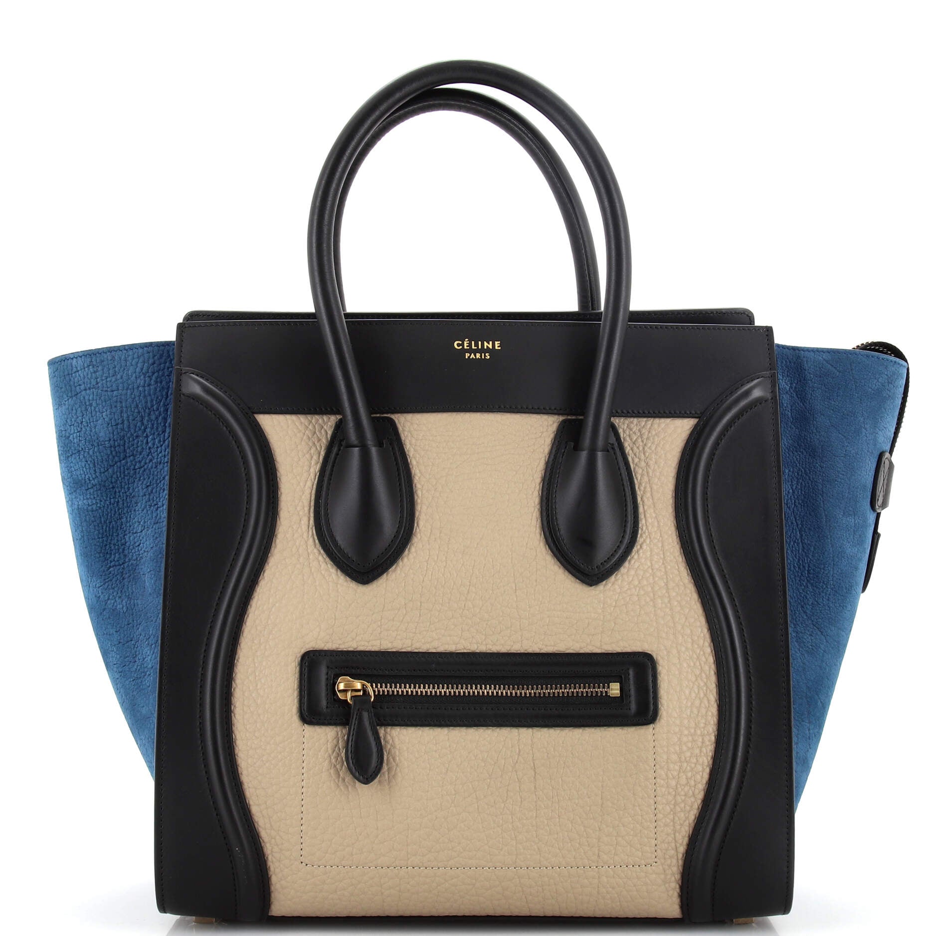 Tricolor Luggage Bag Leather Mini