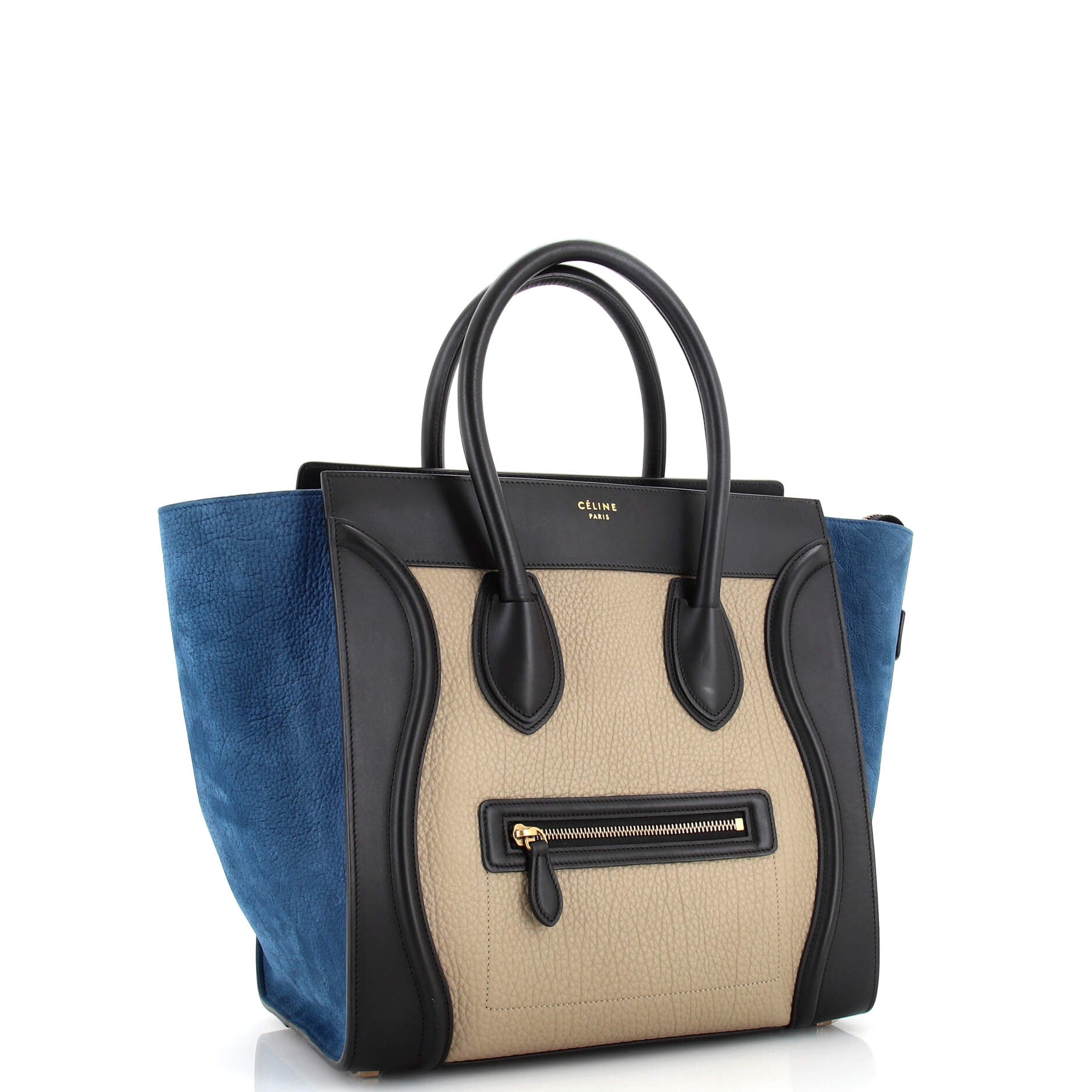 Tricolor Luggage Bag Leather Mini