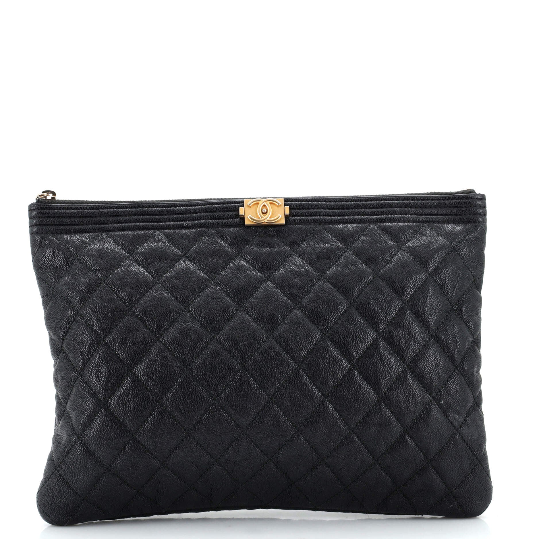 Boy O Case Clutch Quilted Caviar Medium
