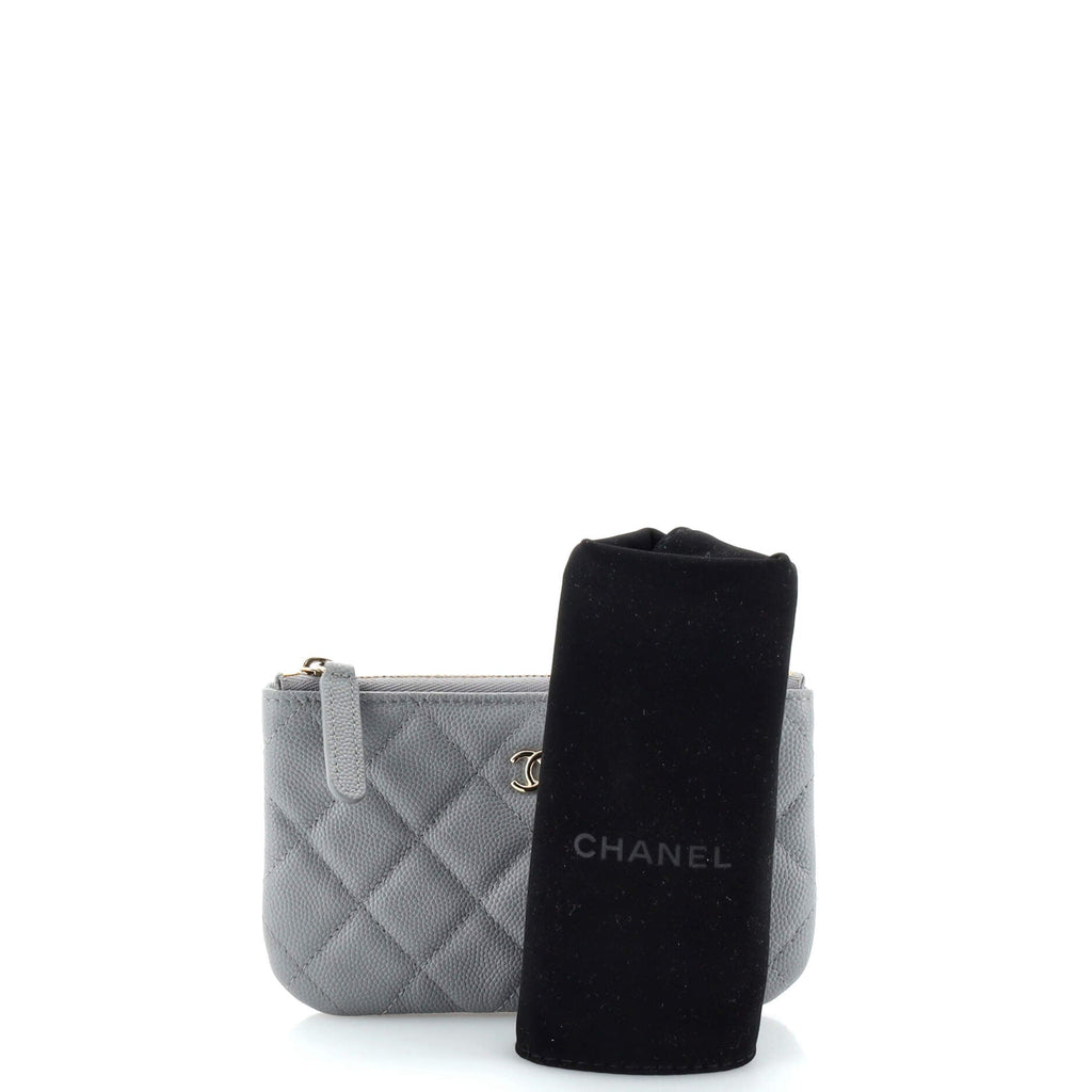 Classic O Case Pouch Quilted Caviar Mini